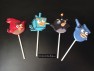 454sp Mad Space Birds Chocolate or Hard Candy Lollipop Mold